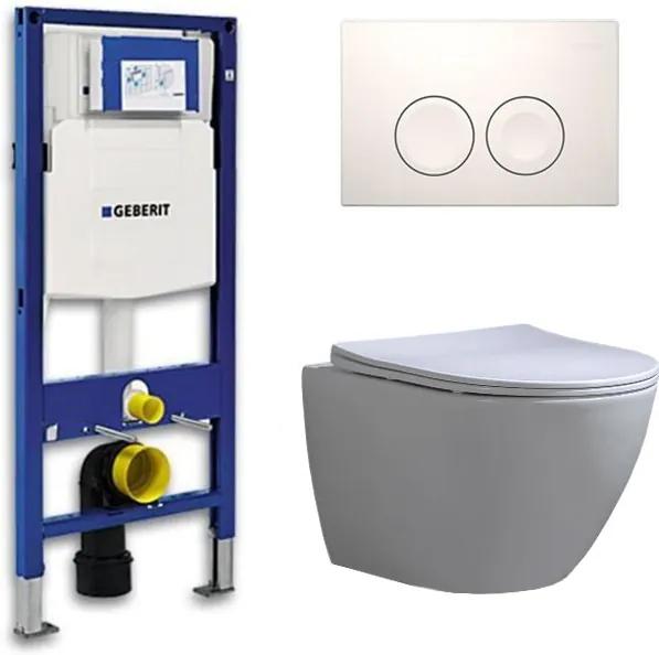 Geberit Up 100 Toiletset - Inbouw WC Hangtoilet Wandcloset - Shorty Flatline Delta 21 Wit