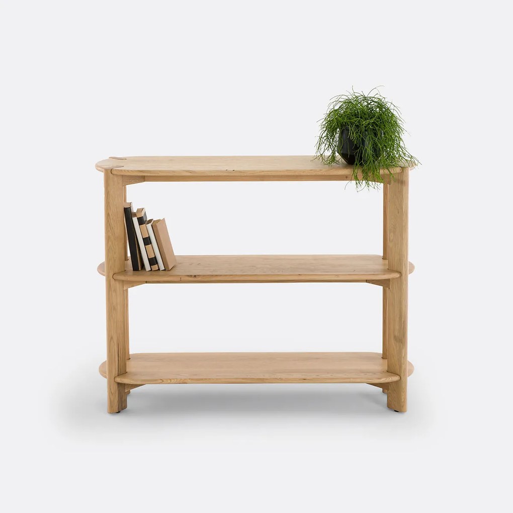 Wandtafel met 3 legplanken in massief eik, Elmo