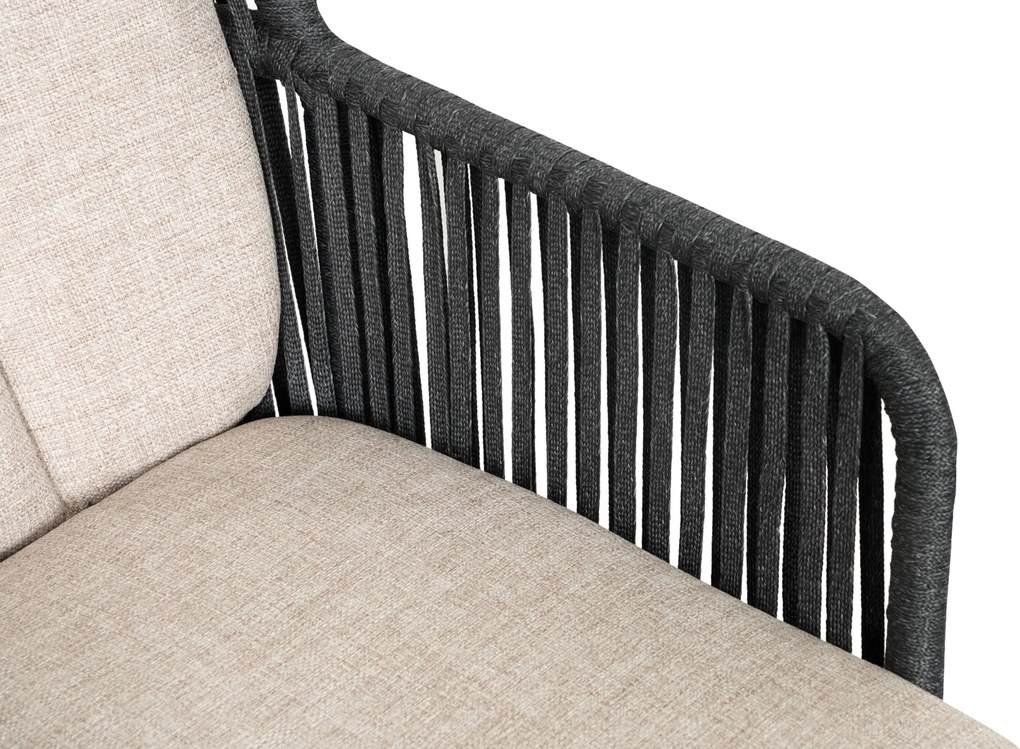 Tuinset 6 personen 240 cm Rope Grijs Domani Furniture Trivento/Lunea