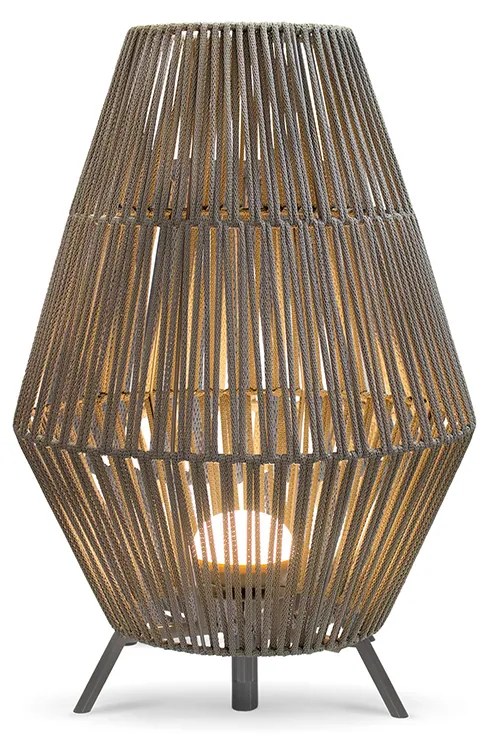 Buitenlamp Vloerlamp taupe incl. LED dimbaar IP54 oplaadbaar met afstandsbediening - ContaBohemian IP54 Buitenverlichting rond