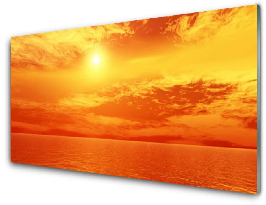 Foto schilderij op glas Sun sea landscape 100x50 cm