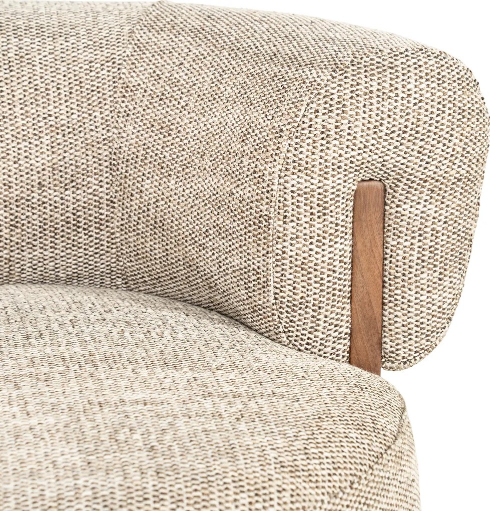 Fauteuil Met Hout Draaibaar Taupe