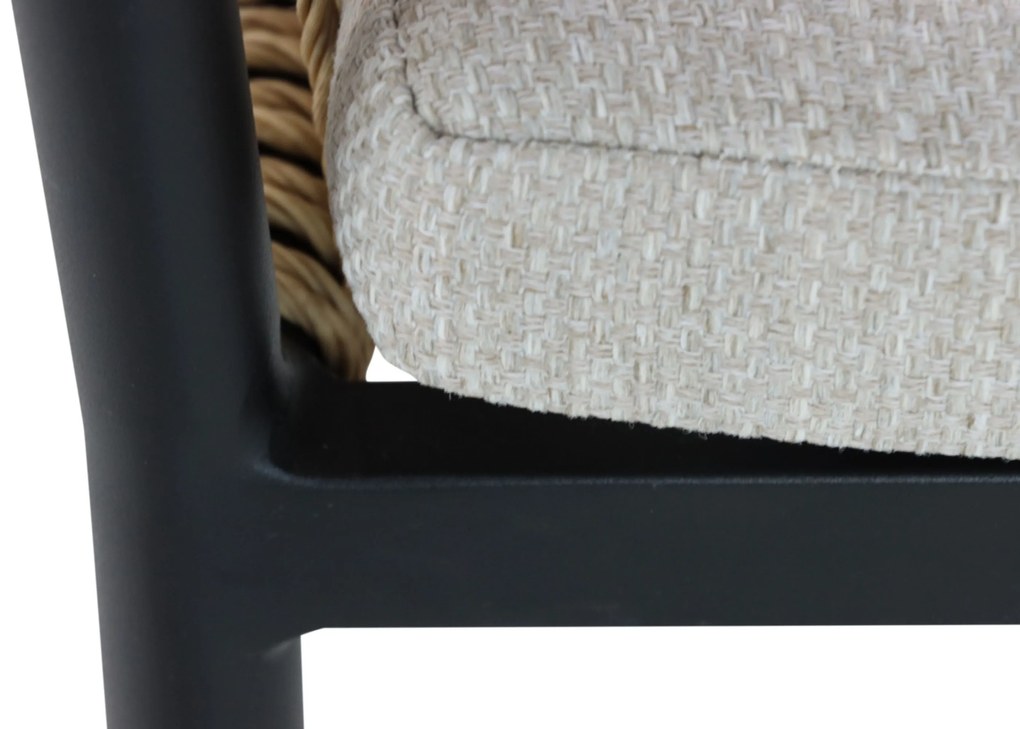 Tuinstoel Aluminium/rope Zwart Hartman Cairo