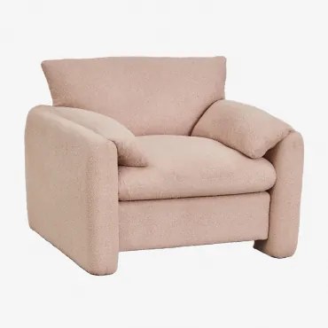 Serra Gestoffeerde Fauteuil Chenille Roze - Sklum