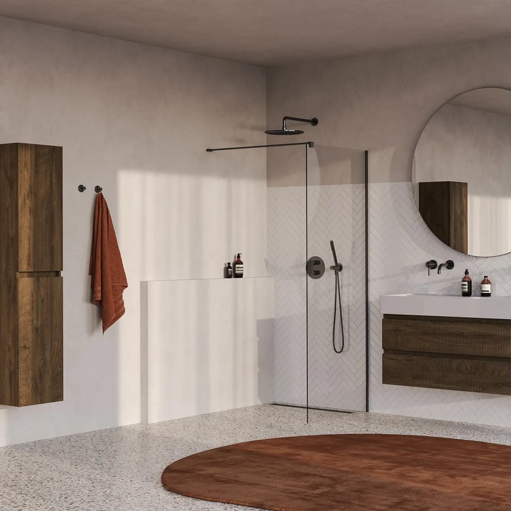 Brauer Oblivion inloopdouche helder glas 80cm gunmetal geborsteld PVD