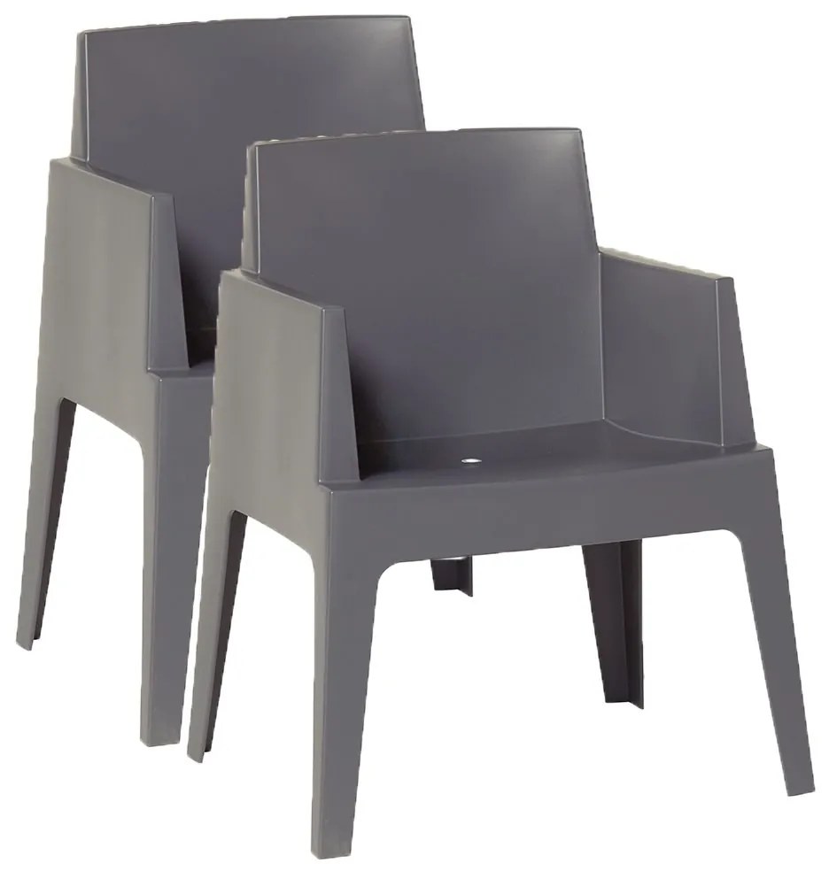 Garden Impressions Box tuinstoel antraciet the original - 2 stuks