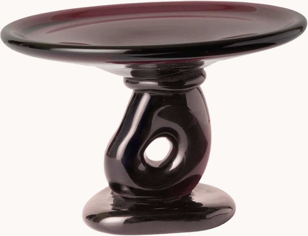 Mondgeblazen glazen taartplateau Damo