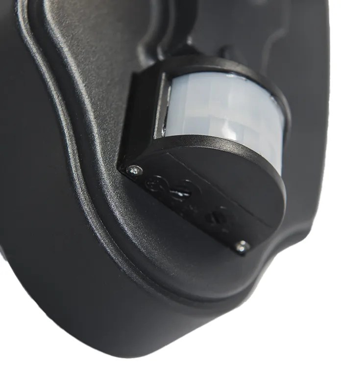 Buiten wandlantaarn zwart met bewegingssensor IP44 - New Orleans Up