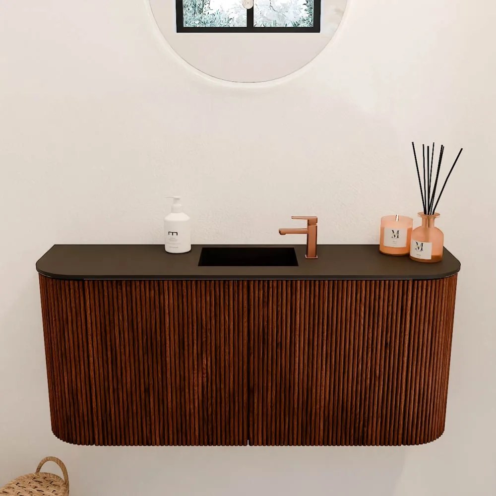Mondiaz Joya 95cm toiletmeubel ronding links/rechts ruby met wastafel faye midden 1 kraangat urban