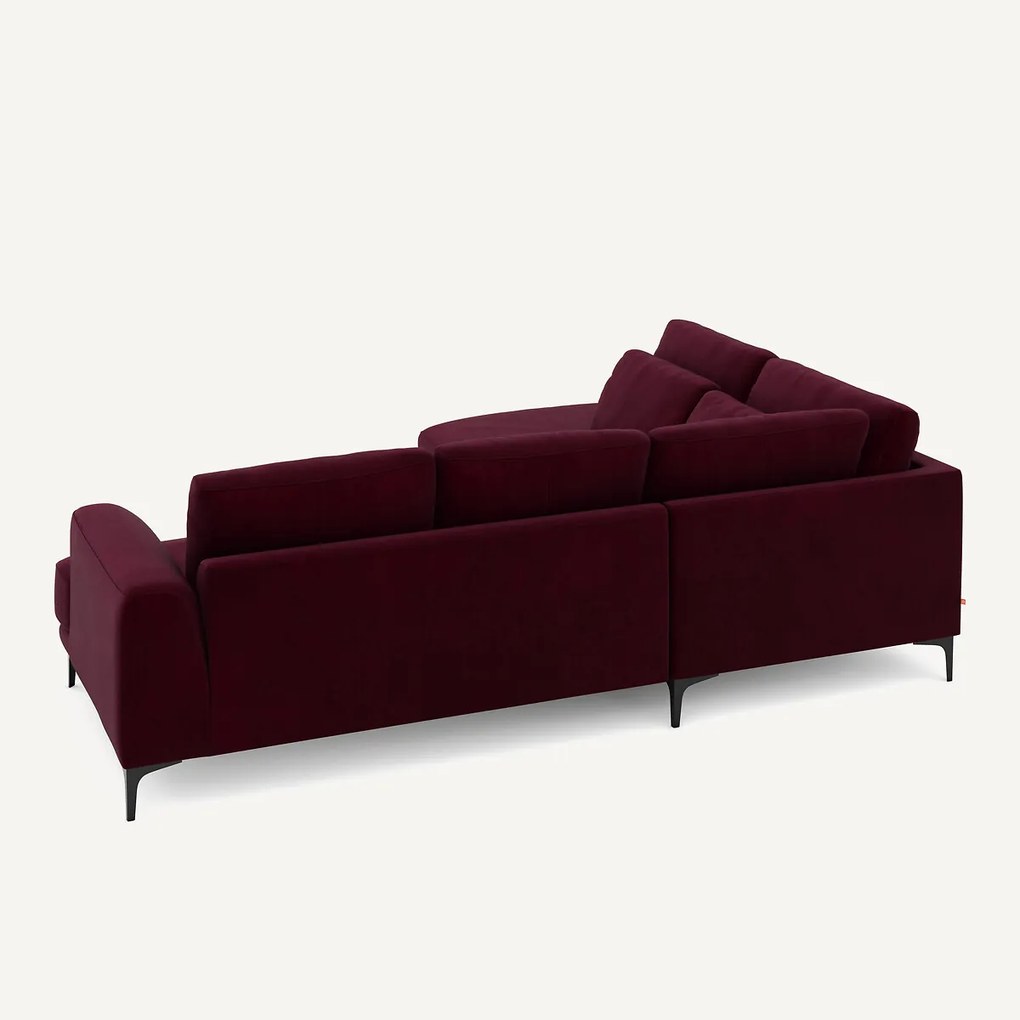 Rechtse hoekbank met leuning in fluweel, Marsile