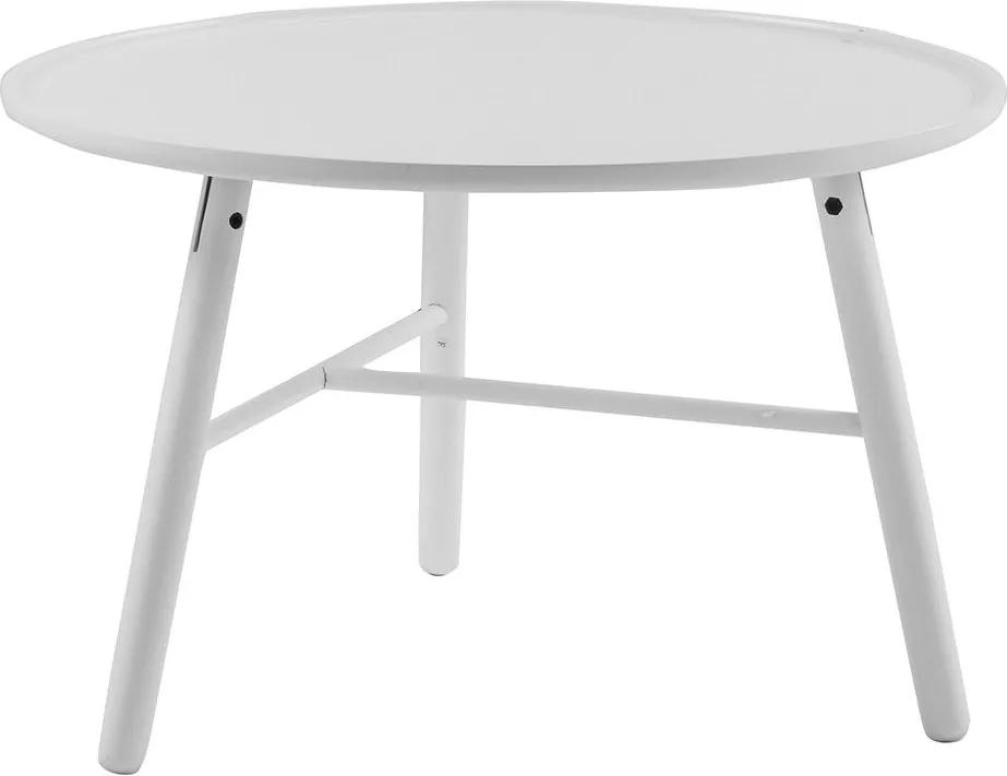 Nordiq Fia Coffeetable - Houten salontafel - Ø80 x H50 cm - Wit- Salontafels - Bijzettafel - Eikenhout - Scandinavisch design - Witte meubels