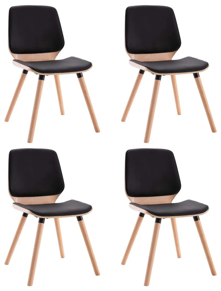 vidaXL Eetkamerstoelen 4 st kunstleer zwart