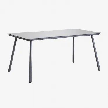 Rechthoekige Tuintafel 160x90 Cm Van Glas Arhiza Grijs – Grafiet - Sklum