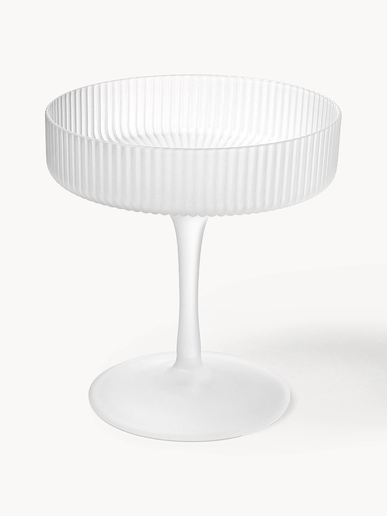 Mondgeblazen champagneglazen Ripple met reliëfpatroon, 2-delig