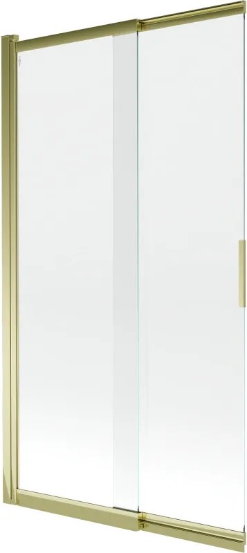 Mexen Fox 2-delige schuifbare badwandscherm 100 x 150 cm, transparant, goud - 891-100-002-50-00