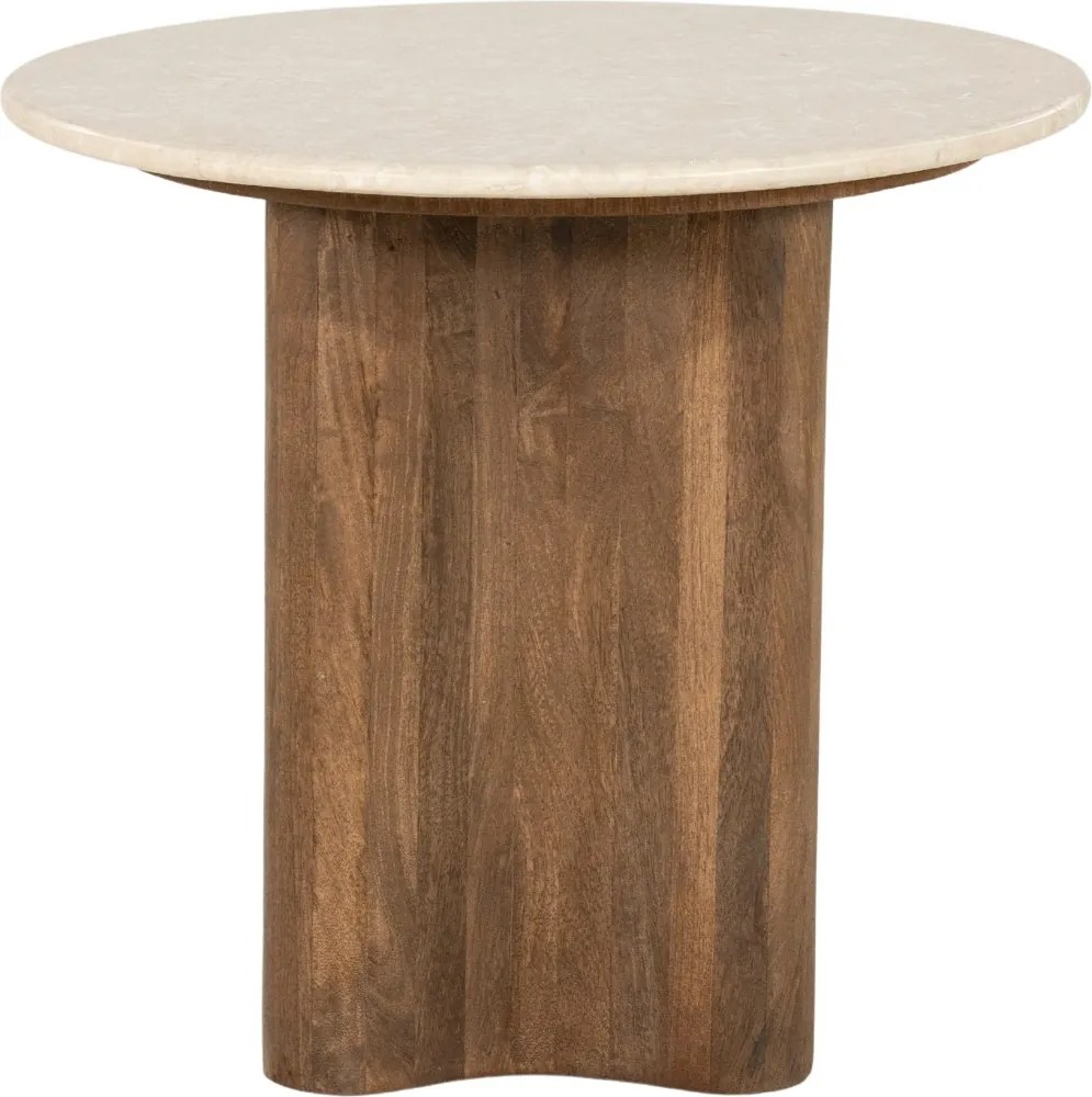 Ronde Botticino Bijzettafel - 50 X 50cm.