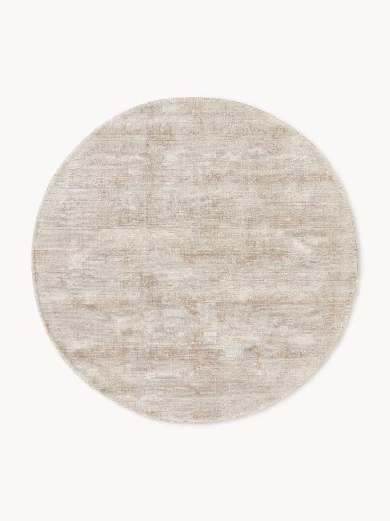 Rond handgeweven viscose vloerkleed Jane