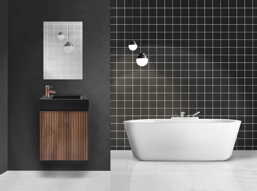 SaniGoods Mika toiletmeubel met ribbelfront 40x22.3x50cm walnoot