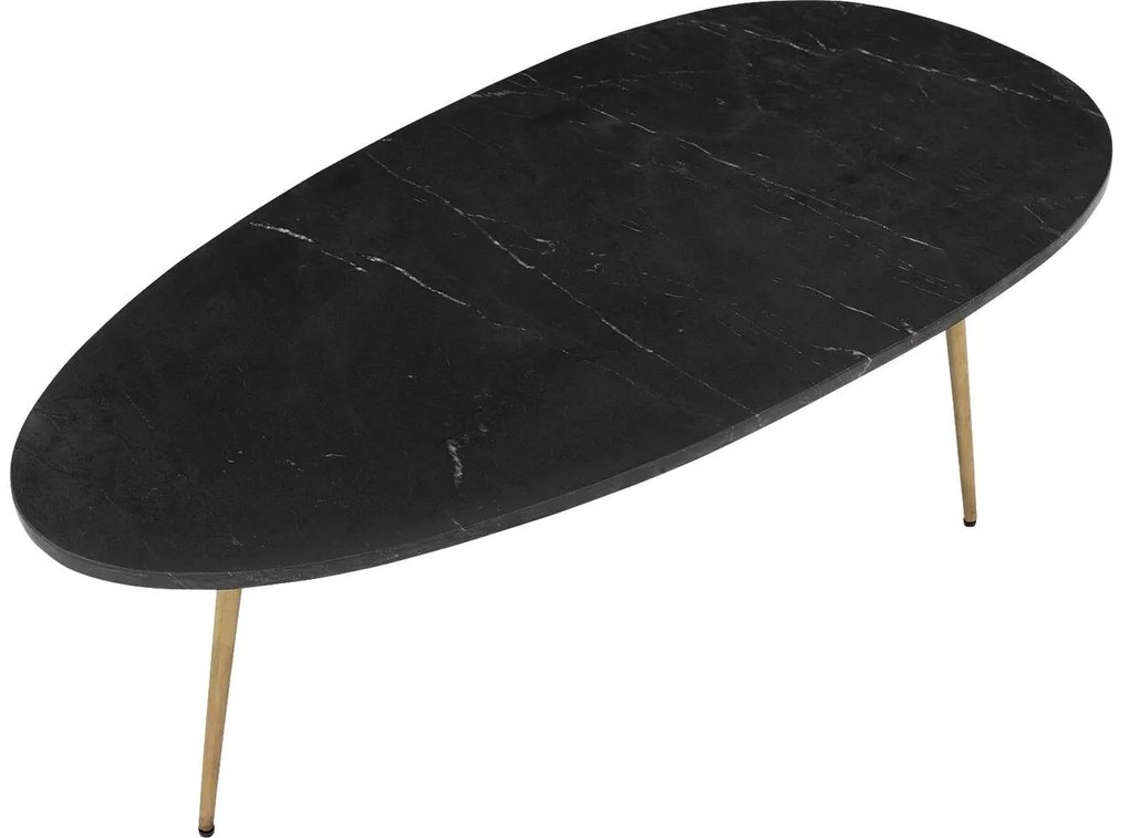 Goossens Salontafel Enzo ovaal, marmer zwart, elegant chic, 110 x 40 x 55 cm