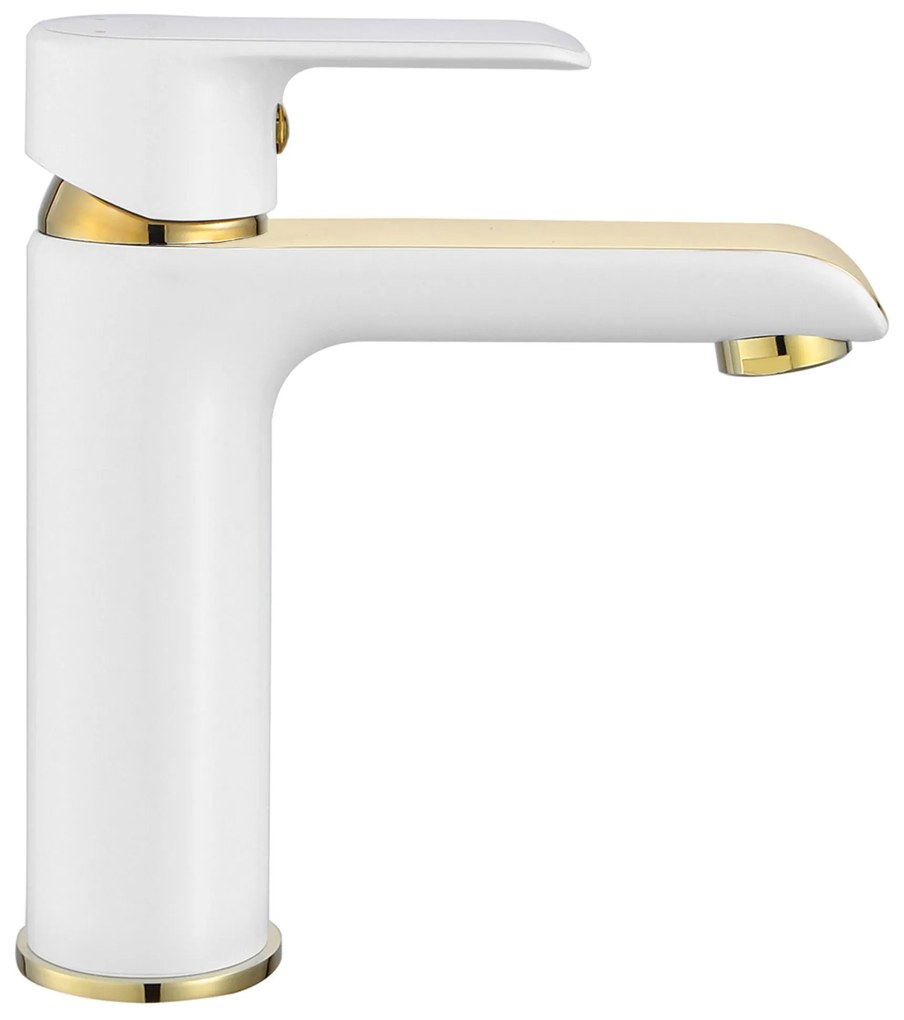 Wastafelkraan Rea Bloom White/Gold Low
