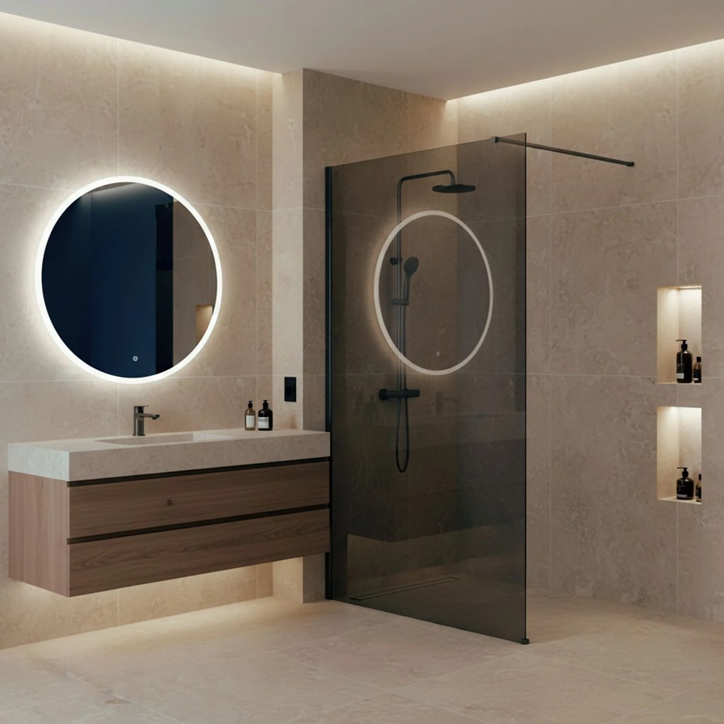 Walk-in douchewand Rea Flexi Grey / Titan 120