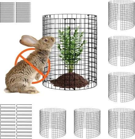 VEVOR 6-pack plantenbeschermers voor dieren, 32 cm diameter x 35 cm hoogte, plantenbeschermers van kippengaas, plantenkooien voor buitenplanten, bloemen en groenten, houdt konijnen, kippen en eekhoorns op afstand, 18-delig metalen gaas