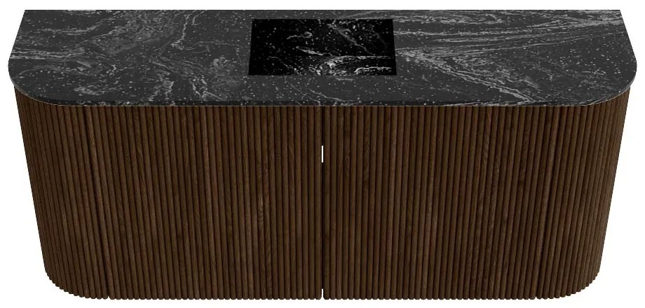 Mondiaz Joya DLux 95cm toiletmeubel ronding links/rechts walnut met wastafel faye midden 1 kraangat lava