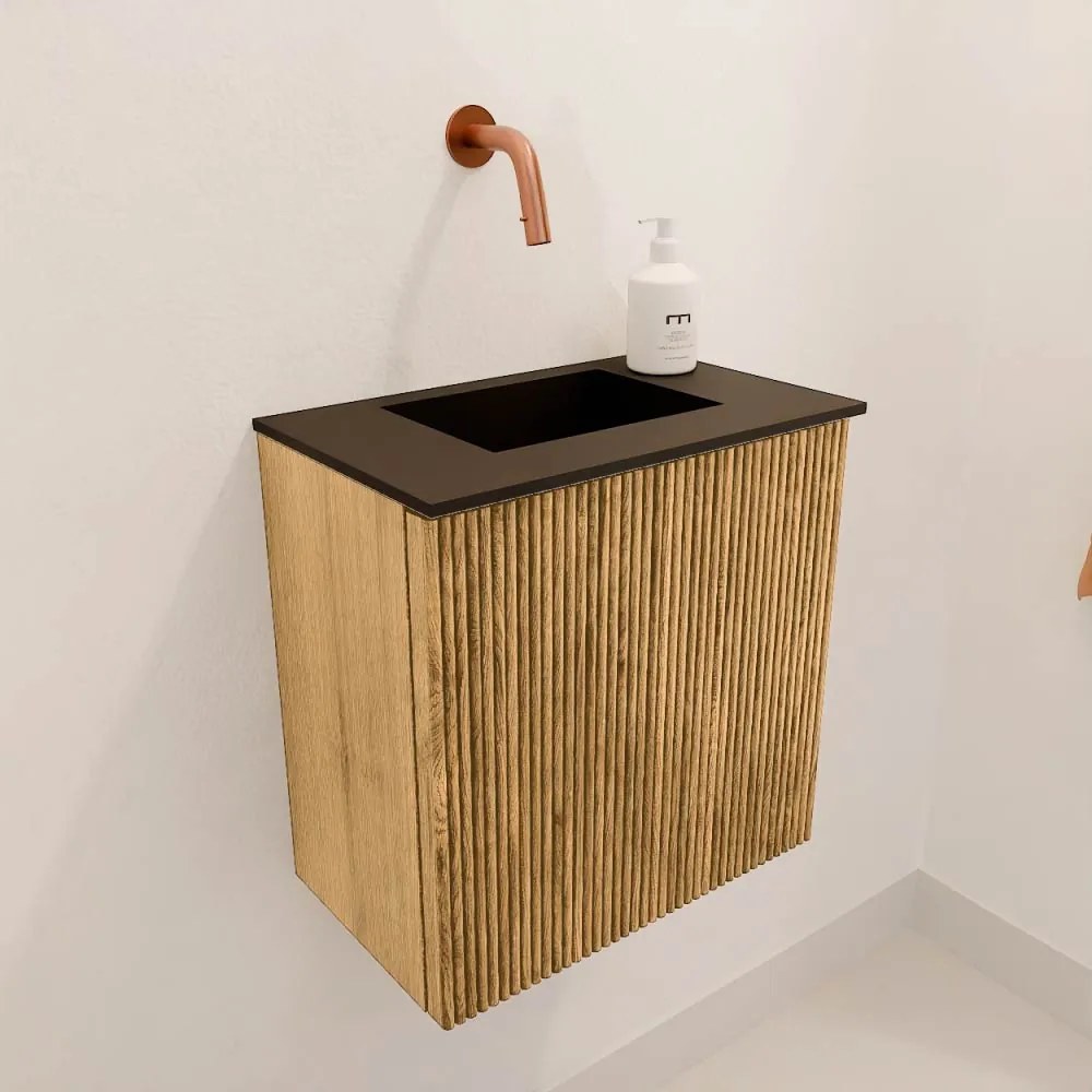 Mondiaz Joya 40cm toiletmeubel oak met wastafel faye midden zonder kraangat urban