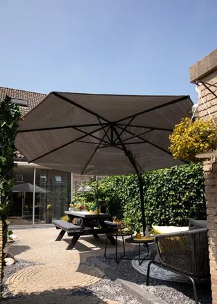 Nesling Coolfit zweefparasol PLUS 300x300 cm. - Antraciet - Op=Op