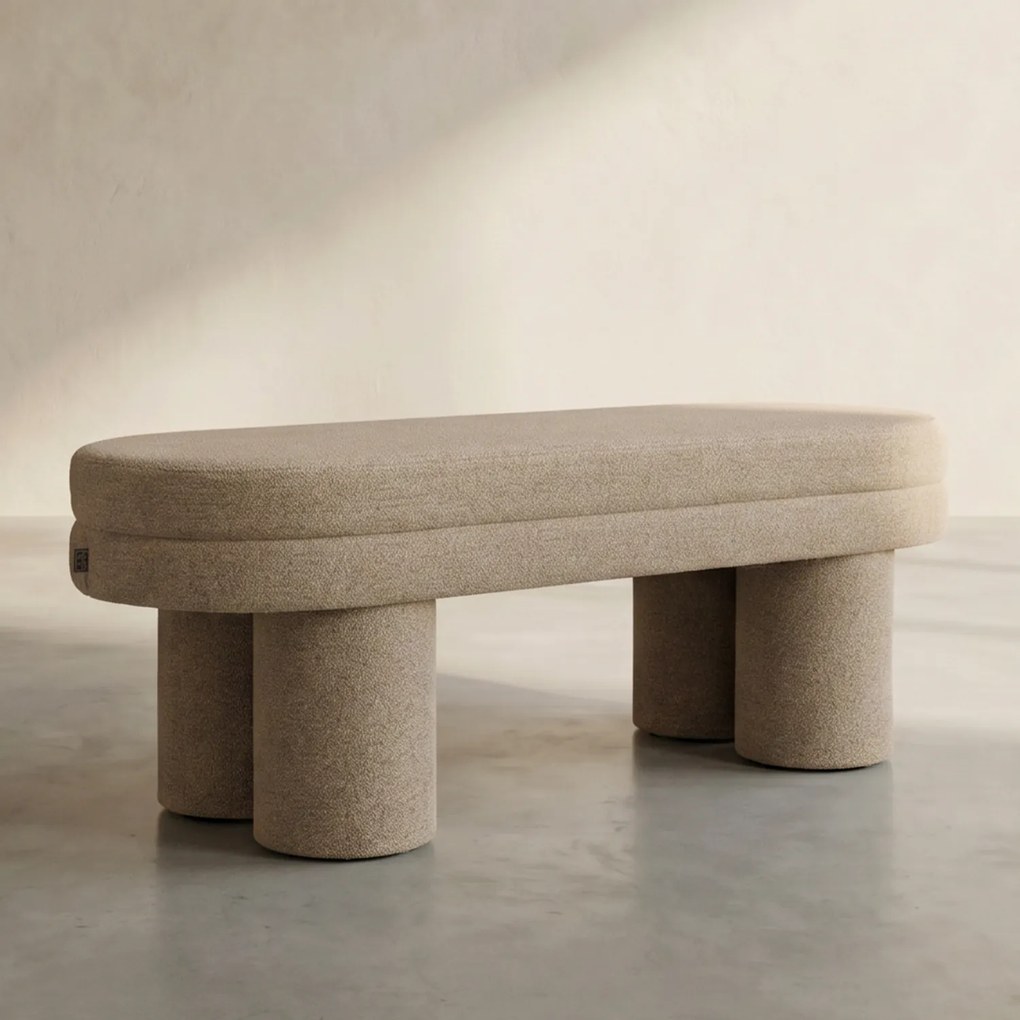 Dutchbone Fern Bankje Beige Boucle Stof