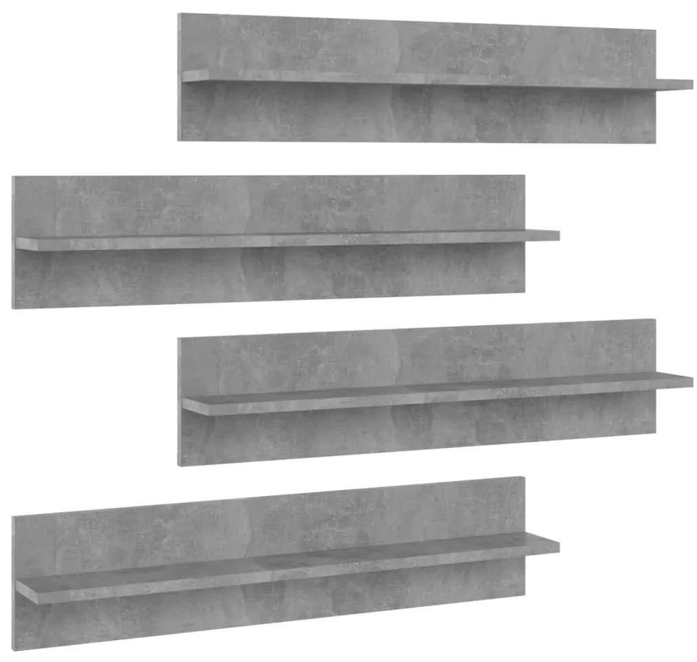 vidaXL Wandschappen 4 st 80x11,5x18 cm spaanplaat betongrijs