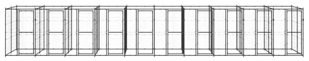 vidaXL Hondenkennel 24,2 m² staal