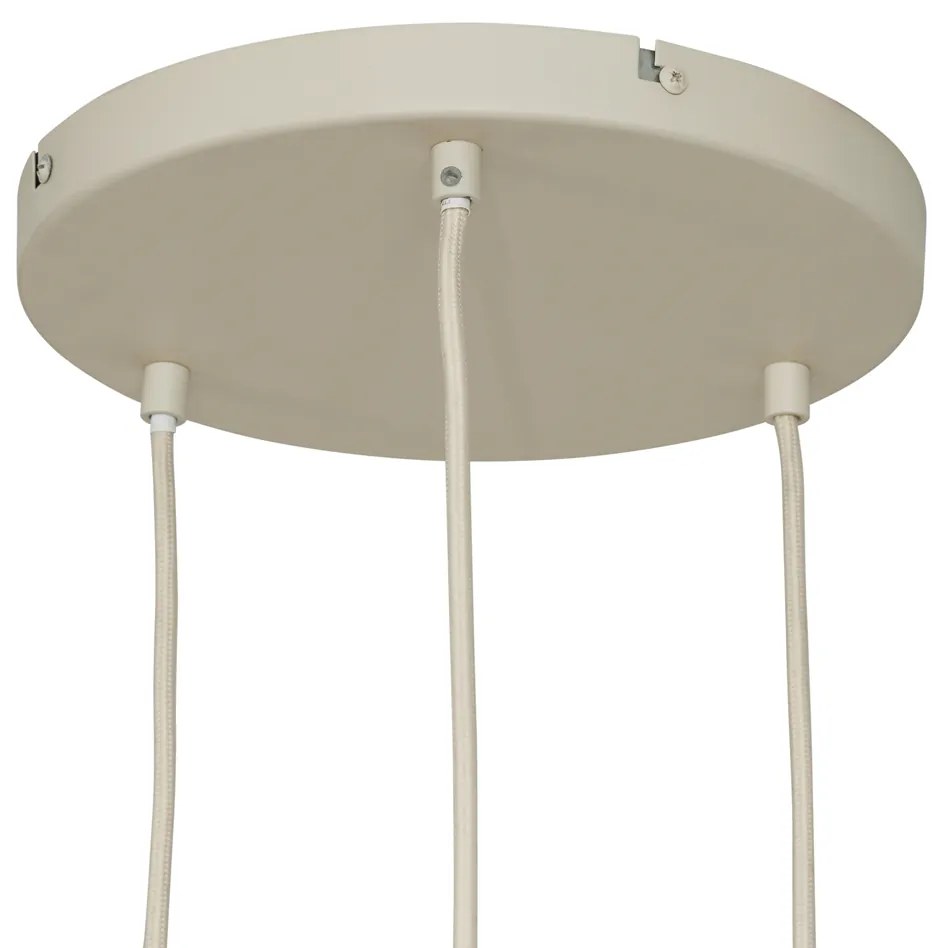 Retro hanglamp beige met mat glas 3-lichts - Fedde