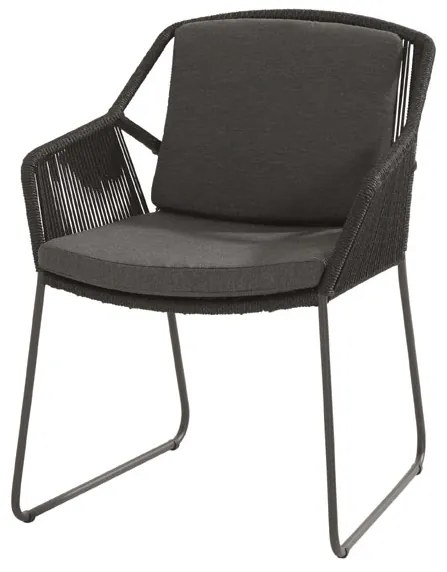 4 Seasons Outdoor Accor tuinset antraciet met Goa tafel teak blad 220 cm Tuinset houtkleur weerbestendig