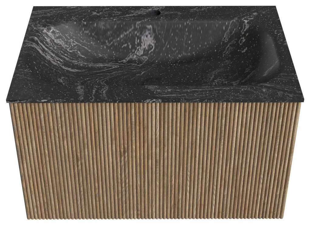 Mondiaz Kurve-dlux 70cm badmeubel dusk met 1 lade en wastafel big small midden 1 kraangat lava