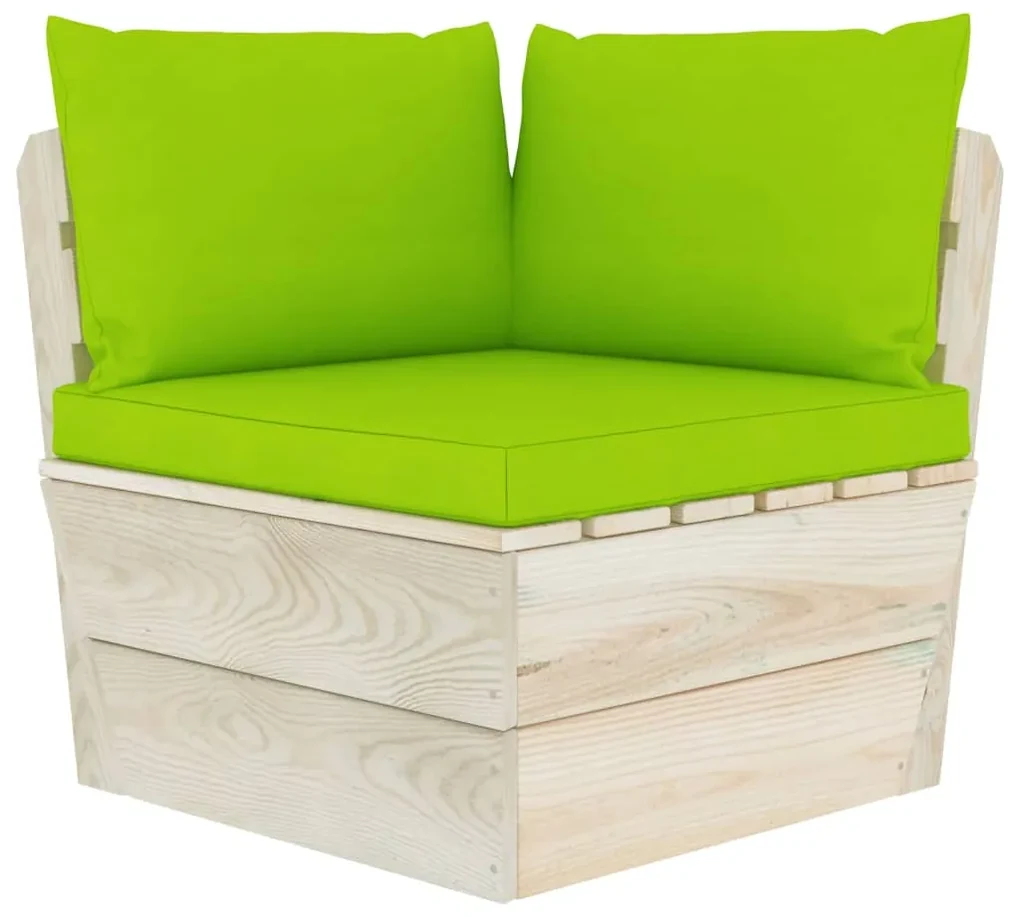 vidaXL Tuinhoekbank met kussens pallet geïmpregneerd vurenhout