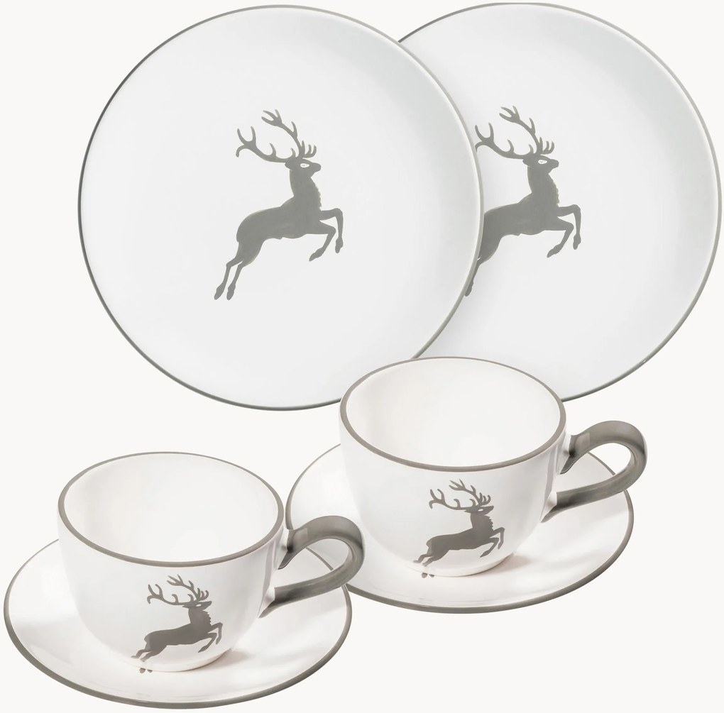 Handgemaakt koffiezetapparaat Grauer Hirsch, 2 personen, 6-delig