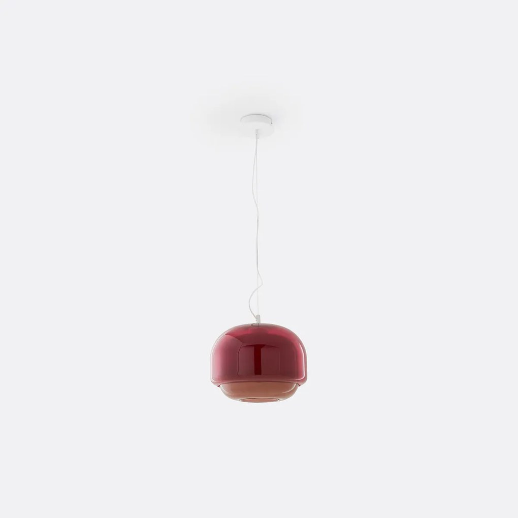 Hanglamp in gekleurd glasØ30,5 cm, Kinoko