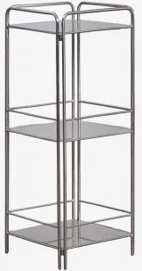 Badkamerrek 30x80 Cm Van Roestvrij Staal En Glas Idunai Geborsteld Roestvrij Staal - Sklum