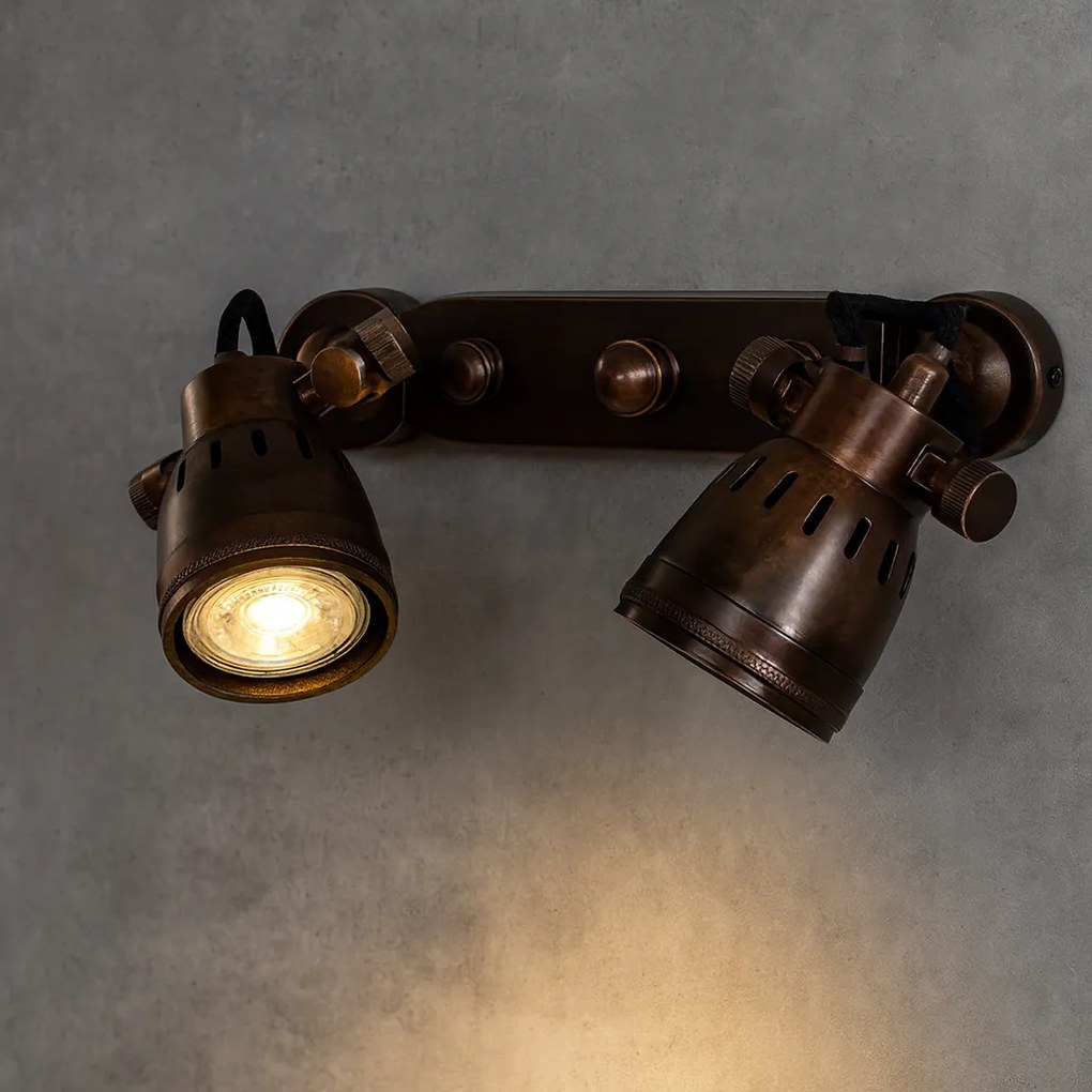 Opbouwspot Indigo Double Antiek Brons