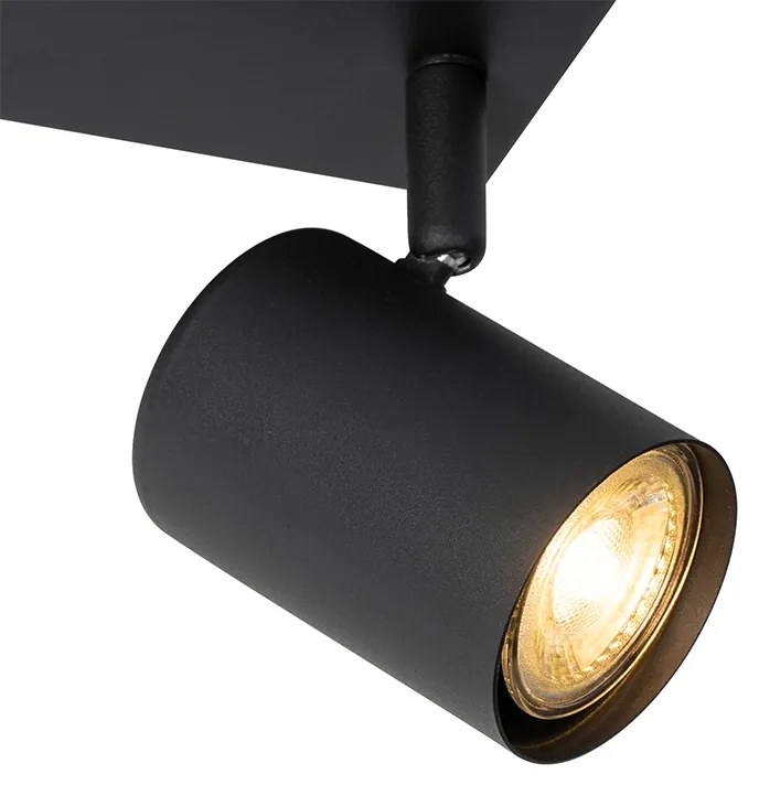 Moderne plafondlamp zwart 2-lichts verstelbaar rechthoekig - Jeana Modern GU10 Binnenverlichting Lamp