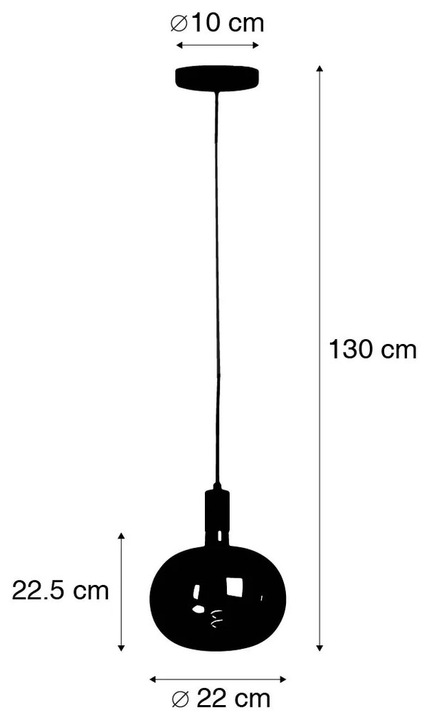 Industriële hanglamp zwart incl. LED G220 dimbaar - Facil Industriele / Industrie / Industrial E27 rond Binnenverlichting Lamp