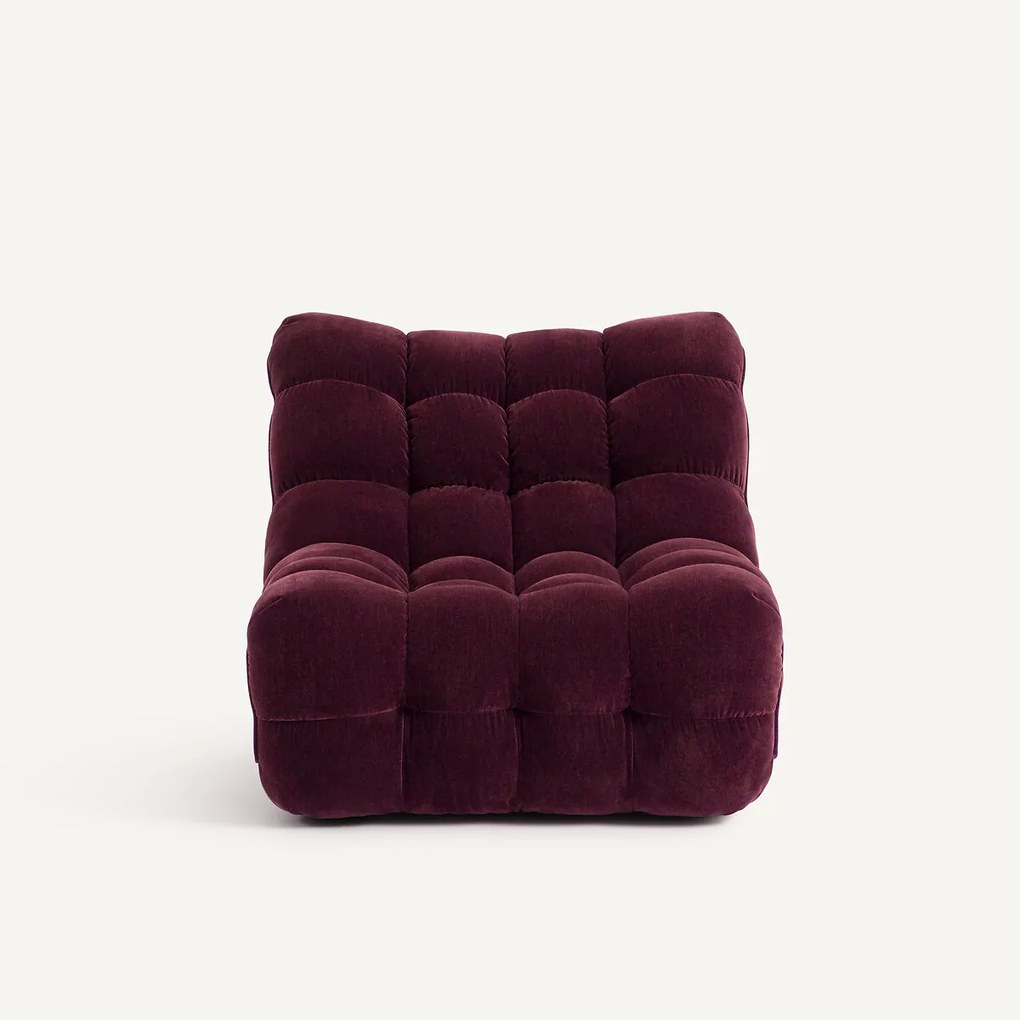 Gestoffeerde fauteuil in chenille fluweel, Jud