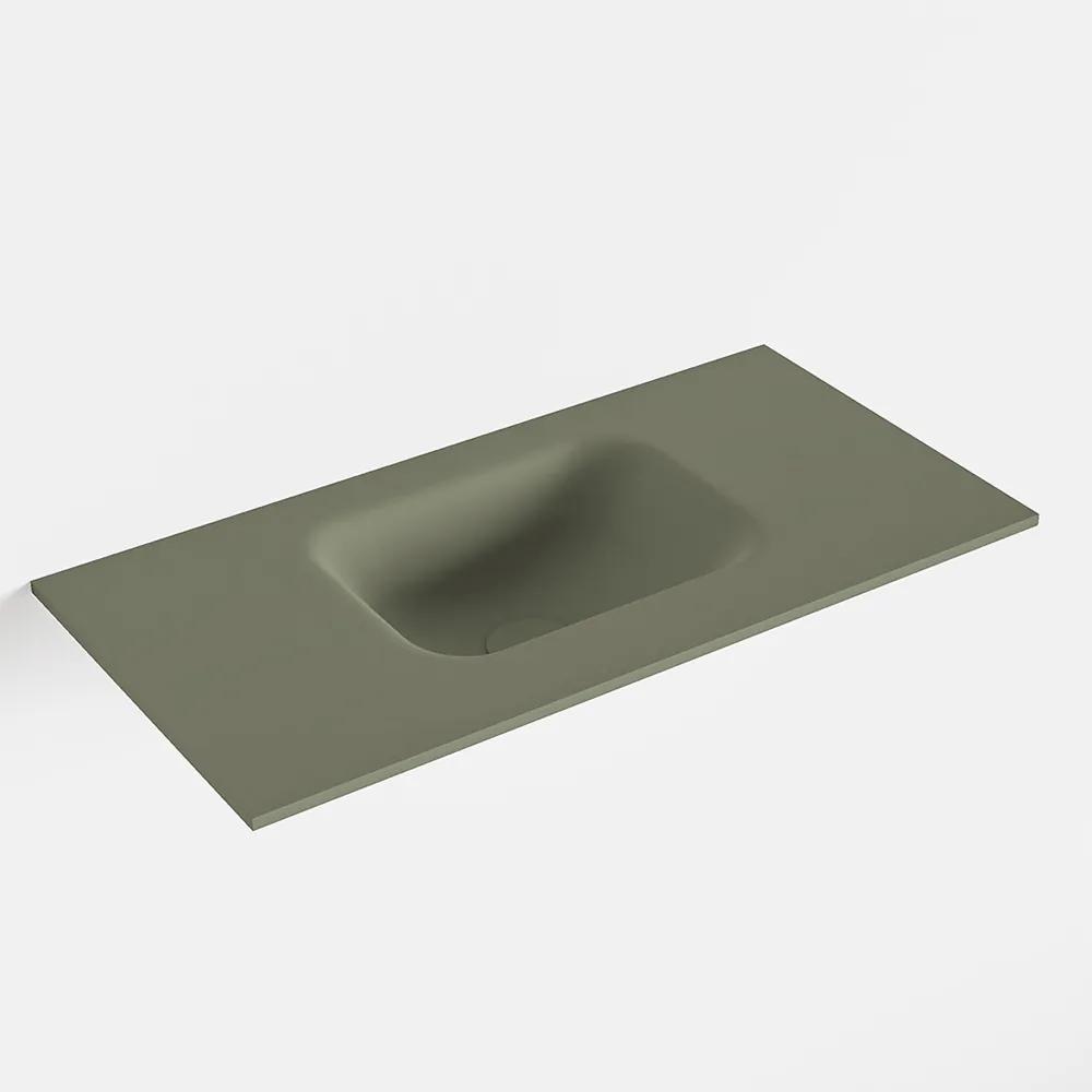 MONDIAZ LEX Army solid surface inleg wastafel voor toiletmeubel 60cm. Positie wasbak midden