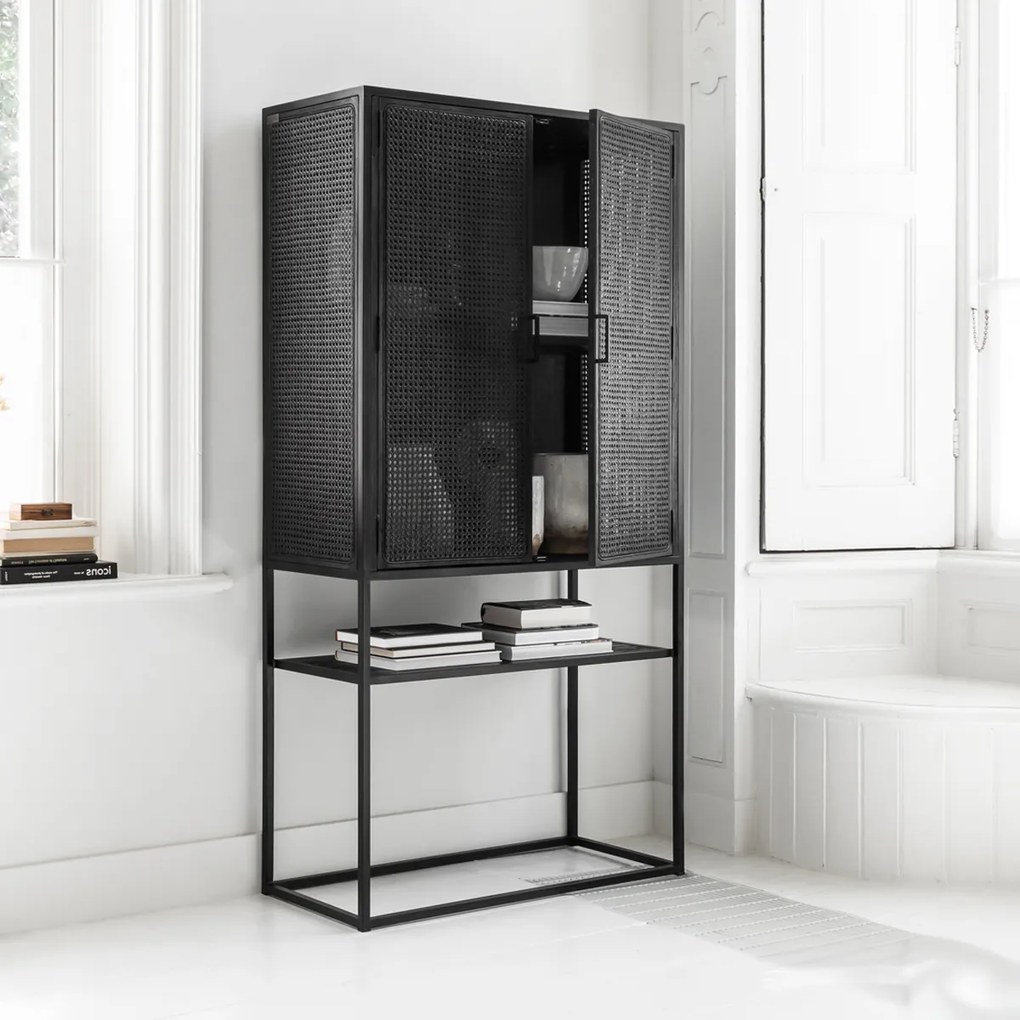 Must Living Spiderman Kast Op Hoge Poten Zwart - 88x40x175cm.