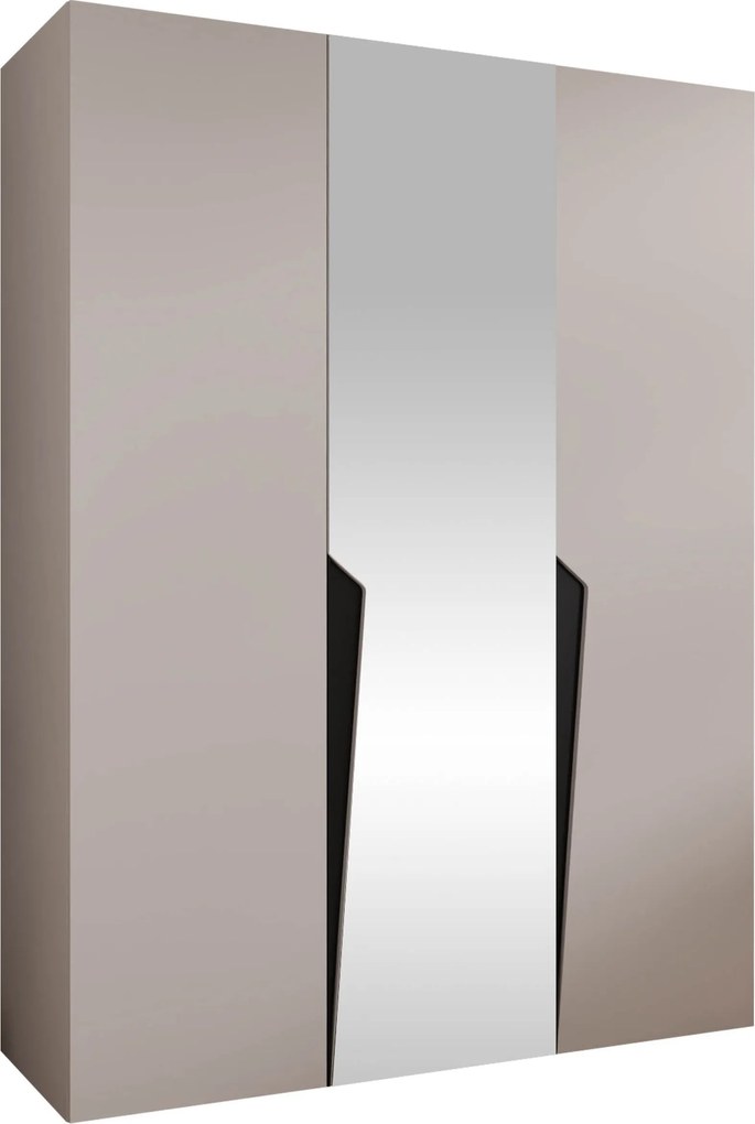 Kledingkast Hartford 609, Kasjmier, Zwart, 202x150x52cm, 104.8 kg, Kledingkast deuren: Met scharnieren