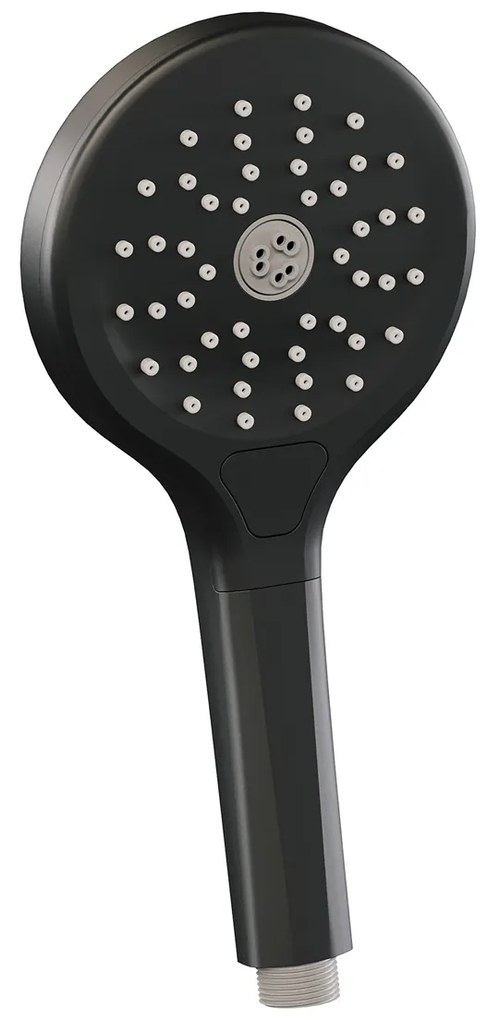 Brauer Stripe inbouw regendouche rond met 25cm hoofddouche, rechte muurarm en 3 standen handdouche set 40 zwart mat