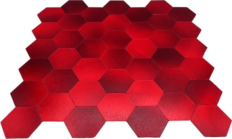 Zelfklevende Mozaïektegels Metaal | Hexagon Rood | 28,8×29,2 cm | Keuken, Bad & WC