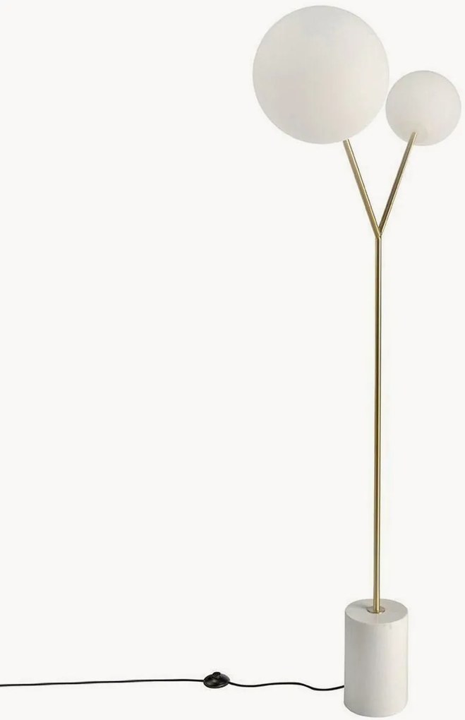 Vloerlamp Yvette op marmerlook voetstuk