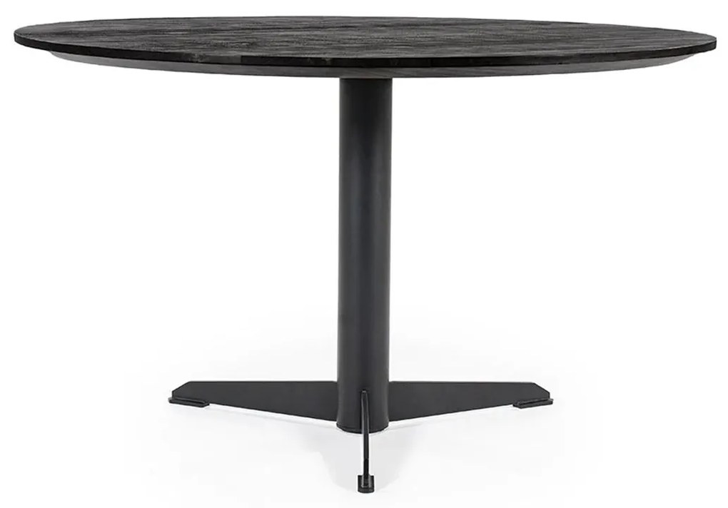 Eleonora Donny Ronde Eettafel Mangohout Zwart - 130 X 130cm.